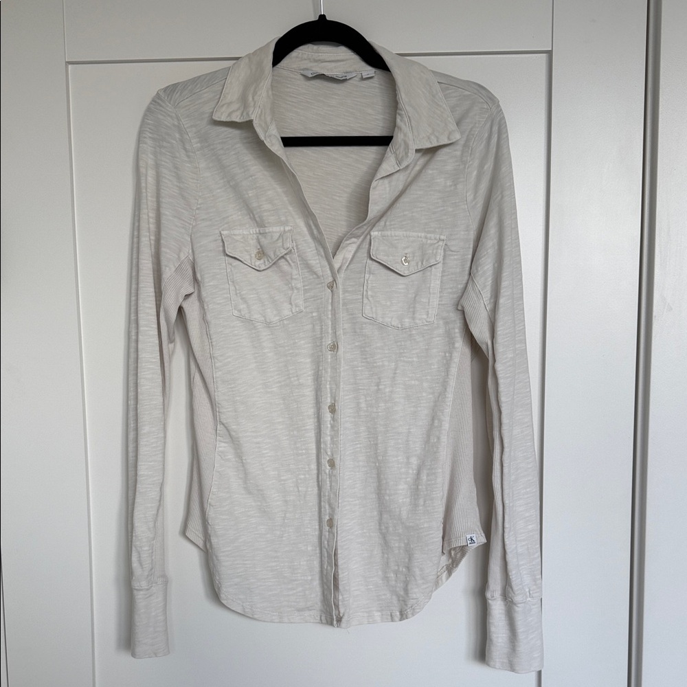 Calvin Klein Jeans Cream Button Down Shirt